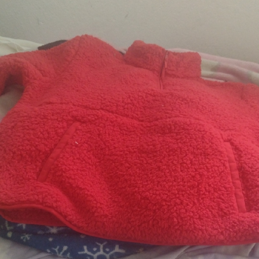 Wondershop Red Teddy Jacket Plush Fleece High Neck